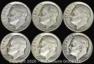 (6) 1947 U.S. Silver Dimes