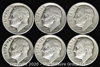 (6) 1948 U.S. Silver Dimes