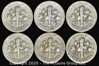 (6) U.S. Silver Dimes: 3-1948; 3-1949