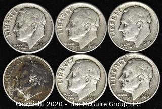 (6) 1949 U.S. Silver Dimes