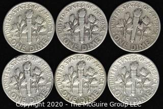 (6) U.S. Silver Dimes: 4-1950; 2-1949