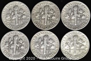 (6) 1951 U.S. Silver Dimes