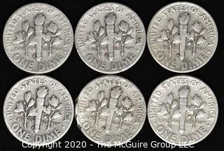 (6) 1951 U.S. Silver Dimes