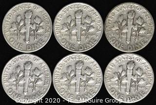 (6) 1951 U.S. Silver Dimes