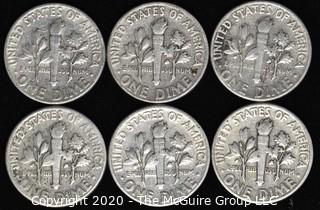 (6) 1951 U.S. Silver Dimes