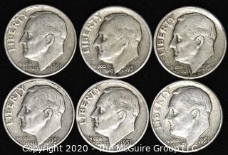 (6) 1951 U.S. Silver Dimes