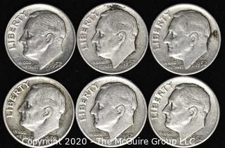 (6) 1952 U.S. Silver Dimes