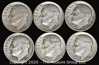 (6) 1952 Silver U.S. Dimes