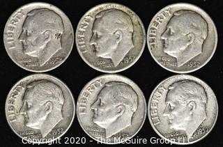 (6) 1952 Silver U.S. Dimes