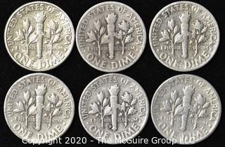 (6) 1952 Silver U.S. Dimes