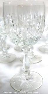 Set of 8 Clear Cut Crystal Wine Stems