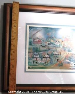 Framed Under Glass Signed and Numbered Lithograph Entitled "Hillside Spirit" by Pawnee McEntire with Certificate of Authenticity Attached. 