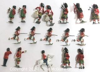 Group of Lead Metal Toy Soldiers Made by Britains of England.  Played with Condition.  Some Damage.