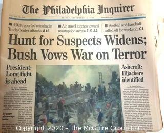 Collection of Newspapers from the Week of 911.  Also Includes Newsweek Magazine Not Shown