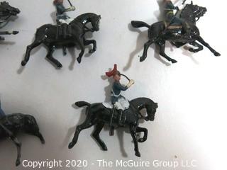 Collection of Lead Toy Soldiers made By Britains of England.  Soldiers on Horseback.  Played with Condition, Some Damage. 