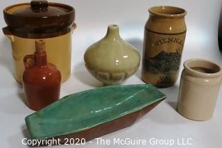 Six Heavy Pottery Stoneware Items 