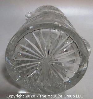 Large Cut Crystal Water Pitcher; 9"T