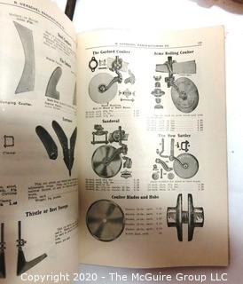 Collection of Antique Tools including a TEMCO 10" Monkey Wrench, Flathead Screwdriver,Brass Faucett  and 1916 Copy of R Herschel Mfg.Co Tool Catalog