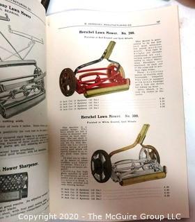 Collection of Antique Tools including a TEMCO 10" Monkey Wrench, Flathead Screwdriver,Brass Faucett  and 1916 Copy of R Herschel Mfg.Co Tool Catalog