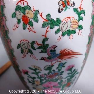 20th Century Chinese Asian Rose Medallion Famille Rose Gilded Floor Vase