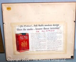 Framed WWII Military Cigarette Advertisement