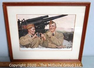 Framed WWII Military Cigarette Advertisement