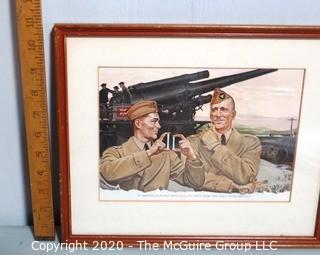 Framed WWII Military Cigarette Advertisement