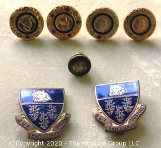 Collection including (2) Pins: "Qui Sustinet Transtulit" - CT State Motto - "He Who Transplanted Stills Sustains" and  