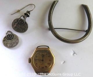 Collection including Elgin Ladies Watch; no band.  Illinois Watch Case Co. 