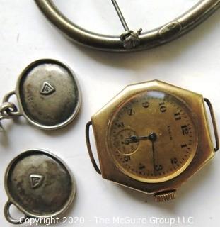 Collection including Elgin Ladies Watch; no band.  Illinois Watch Case Co. 