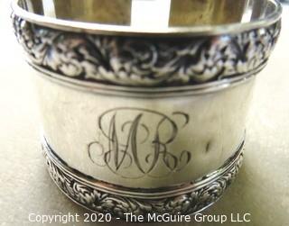 Tiffany Sterling Silver Monogrammed Napkin Ring Cut to be a Cuff Bracelet