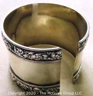 Tiffany Sterling Silver Monogrammed Napkin Ring Cut to be a Cuff Bracelet