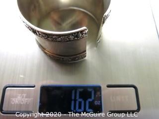 Tiffany Sterling Silver Monogrammed Napkin Ring Cut to be a Cuff Bracelet