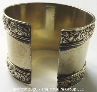 Tiffany Sterling Silver Monogrammed Napkin Ring Cut to be a Cuff Bracelet