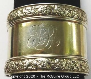 Tiffany Sterling Silver Monogrammed Napkin Ring Cut to be a Cuff Bracelet