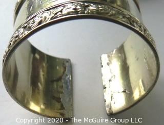 Tiffany Sterling Silver Monogrammed Napkin Ring Cut to be a Cuff Bracelet