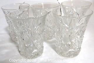 Set of 9 Cut Crystal Double Old Fashion Bar Glasses