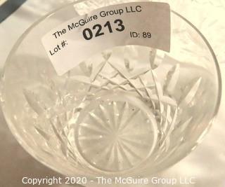 Set of 9 Cut Crystal Double Old Fashion Bar Glasses