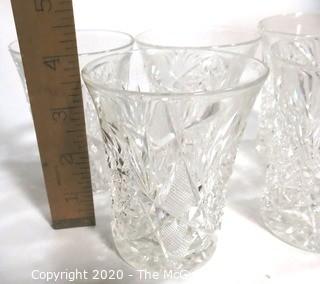 Set of 9 Cut Crystal Double Old Fashion Bar Glasses