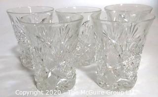 Set of 9 Cut Crystal Double Old Fashion Bar Glasses