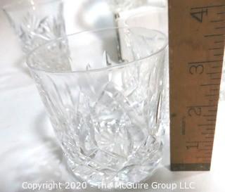 Set of 9 Cut Crystal Double Old Fashion Bar Glasses