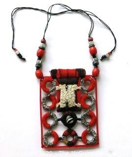 Artisan Made Thread Statement Necklace by Helen Banes