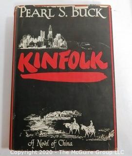 Set of 3 Books including Kinfolk by Pearl Buck, Robinson Crusoe & Happy Days Calendar Book of 1934