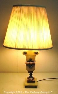 Victorian Marble Table Lamp with Shade