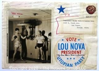 Heavyweight boxer and Actor Lou Nova, known as the "Comic Punch", campaign for President:  "The Poor Mans Candidate". Utopian Party