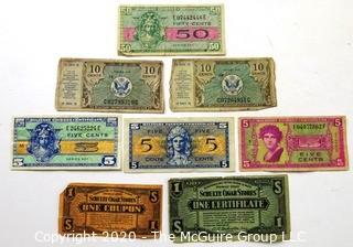 Collection of Vintage Trade Currency and Certificates