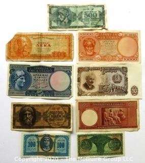 Vintage Bank Notes or Currency From Greece