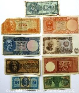 Vintage Bank Notes or Currency From Greece