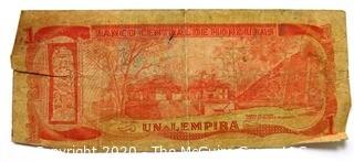 Vintage Bank Note or Currency From Honduras.