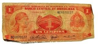 Vintage Bank Note or Currency From Honduras.